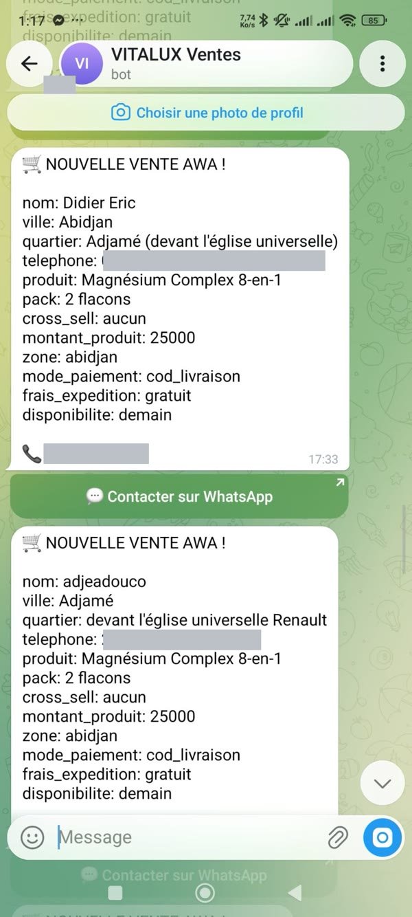 Deux commandes dans la journée